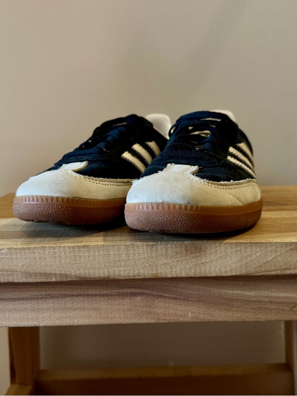 adidas Samba Black Beige Gum Casual Sneakers - Picture 4 of 8